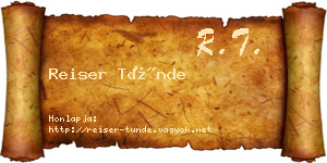 Reiser Tünde névjegykártya
